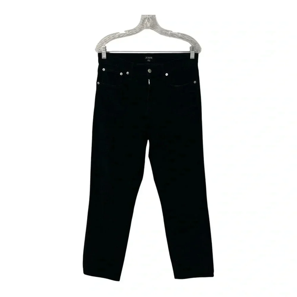 J.Crew Pant Women’s 29 Black Garment-Dyed Vintage Straight Corduroy AB651